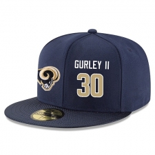 NFL Los Angeles Rams #30 Todd Gurley Stitched Snapback Adjustable Player Hat - Navy/Gold