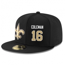 NFL New Orleans Saints #16 Brandon Coleman Stitched Snapback Adjustable Player Hat - Black/Gold