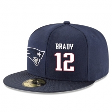 NFL New England Patriots #12 Tom Brady Stitched Snapback Adjustable Player Hat - Navy/White
