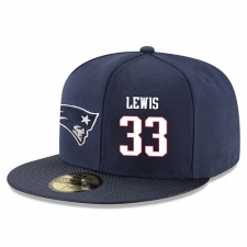NFL New England Patriots #33 Dion Lewis Stitched Snapback Adjustable Player Hat - Navy/White