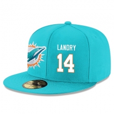 NFL Miami Dolphins #14 Jarvis Landry Stitched Snapback Adjustable Player Hat - Aqua Green/White