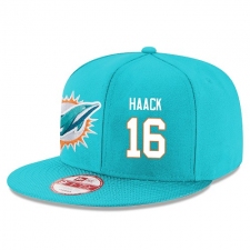NFL Miami Dolphins #16 Matt Haack Stitched Snapback Adjustable Player Hat - Aqua Green/White