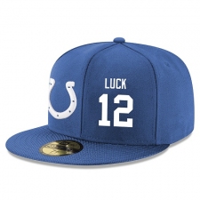 NFL Indianapolis Colts #12 Andrew Luck Stitched Snapback Adjustable Player Hat - Royal Blue/White