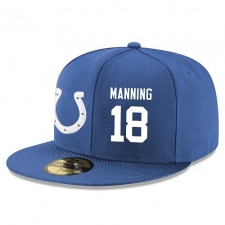 NFL Indianapolis Colts #18 Peyton Manning Stitched Snapback Adjustable Player Hat - Royal Blue/White