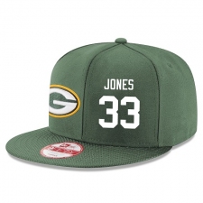 NFL Green Bay Packers #33 Aaron Jones Stitched Snapback Adjustable Player Hat - Green/White