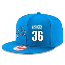 NFL Detroit Lions #36 Dwayne Washington Stitched Snapback Adjustable Player Hat - Blue/White
