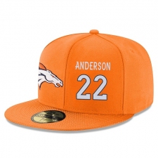 NFL Denver Broncos #22 C.J. Anderson Stitched Snapback Adjustable Player Hat - Orange/White