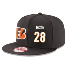 NFL Cincinnati Bengals #28 Joe Mixon Stitched Snapback Adjustable Player Hat - Black/White