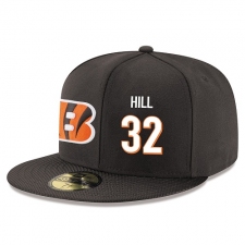 NFL Cincinnati Bengals #32 Jeremy Hill Stitched Snapback Adjustable Player Hat - Black/White