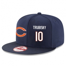 NFL Chicago Bears #10 Mitchell Trubisky Stitched Snapback Adjustable Player Hat - Navy/White