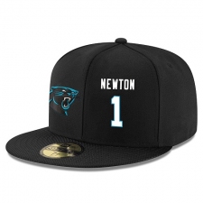 NFL Carolina Panthers #1 Cam Newton Stitched Snapback Adjustable Player Hat - Black/White