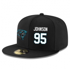 NFL Carolina Panthers #95 Charles Johnson Stitched Snapback Adjustable Player Hat - Black/White