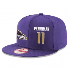 NFL Baltimore Ravens #11 Breshad Perriman Stitched Snapback Adjustable Player Rush Hat - Purple/Gold