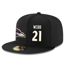 NFL Baltimore Ravens #21 Lardarius Webb Stitched Snapback Adjustable Player Hat - Black/White