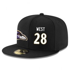 NFL Baltimore Ravens #28 Terrance West Stitched Snapback Adjustable Player Hat - Black/White