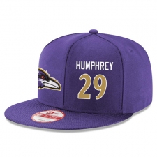NFL Baltimore Ravens #29 Marlon Humphrey Stitched Snapback Adjustable Player Rush Hat - Purple/Gold