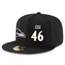 NFL Baltimore Ravens #46 Morgan Cox Stitched Snapback Adjustable Player Hat - Black/White