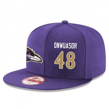 NFL Baltimore Ravens #48 Patrick Onwuasor Stitched Snapback Adjustable Player Rush Hat - Purple/Gold