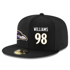 NFL Baltimore Ravens #98 Brandon Williams Stitched Snapback Adjustable Player Hat - Black/White
