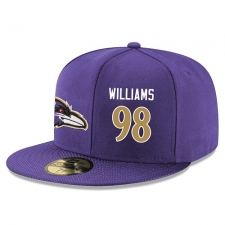 NFL Baltimore Ravens #98 Brandon Williams Stitched Snapback Adjustable Player Rush Hat - Purple/Gold