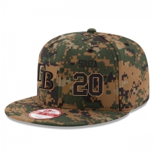 MLB Men's Tampa Bay Rays #20 Steven Souza New Era Digital Camo 2016 Memorial Day 9FIFTY Snapback Adjustable Hat