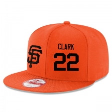 MLB Men's San Francisco Giants #22 Will Clark Stitched New Era Snapback Adjustable Player Hat - Orange/Black