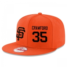 MLB Men's San Francisco Giants #35 Brandon Crawford Stitched New Era Snapback Adjustable Player Hat - Orange/Black