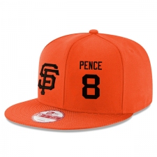 MLB Men's San Francisco Giants #8 Hunter Pence Stitched New Era Snapback Adjustable Player Hat - Orange/Black