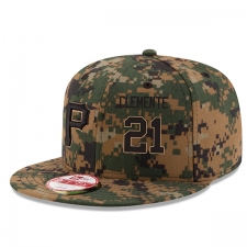 MLB Men's Pittsburgh Pirates #21 Roberto Clemente New Era Digital Camo 2016 Memorial Day 9FIFTY Snapback Adjustable Hat