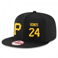 MLB Men's Pittsburgh Pirates #24 Barry Bonds Stitched New Era Snapback Adjustable Player Hat - Black/Gold