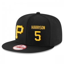 MLB Men's Pittsburgh Pirates #5 Josh Harrison Stitched New Era Snapback Adjustable Player Hat - Black/Gold
