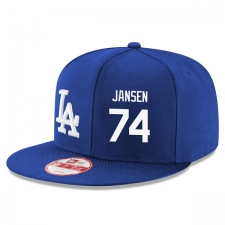 MLB Men's New Era Los Angeles Dodgers #74 Kenley Jansen Stitched Snapback Adjustable Player Hat - Royal Blue/White