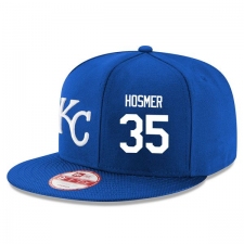 MLB Men's New Era Kansas City Royals #35 Eric Hosmer Stitched Snapback Adjustable Player Hat - Royal Blue/White