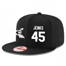 MLB Men's New Era Chicago White Sox #45 Bobby Jenks Stitched Snapback Adjustable Player Hat - Black/White