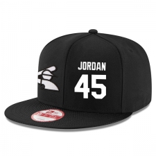MLB Men's New Era Chicago White Sox #45 Michael Jordan Stitched Snapback Adjustable Player Hat - Black/White