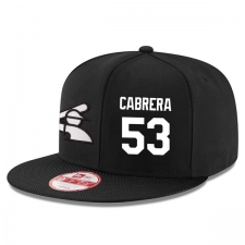 MLB Men's New Era Chicago White Sox #53 Melky Cabrera Stitched Snapback Adjustable Player Hat - Black/White