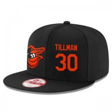 MLB Men's New Era Baltimore Orioles #30 Chris Tillman Stitched Snapback Adjustable Player Hat - Black/Orange
