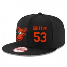 MLB Men's New Era Baltimore Orioles #53 Zach Britton Stitched Snapback Adjustable Player Hat - Black/Orange