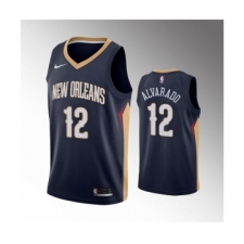 Men's New Orleans Pelicans #12 Jose Alvarado Navy Icon Edition Stitched Jersey