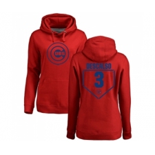 Baseball Women's Chicago Cubs #3 Daniel Descalso Red RBI Pullover Hoodie