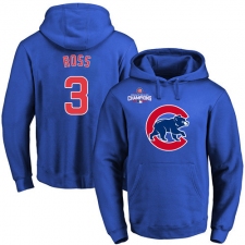 MLB Men's Chicago Cubs #3 David Ross Royal Team Color Primary Logo Pullover Hoodie