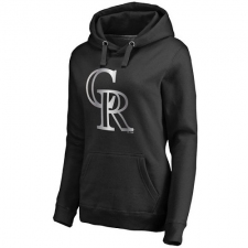 MLB Colorado Rockies Women's Platinum Collection Pullover Hoodie - Black