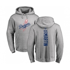 Baseball Los Angeles Dodgers #55 Russell Martin Ash Backer Pullover Hoodie