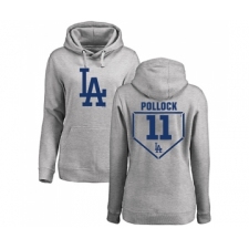Baseball Women's Los Angeles Dodgers #11 A. J. Pollock Gray RBI Pullover Hoodie