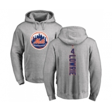 Baseball New York Mets #4 Jed Lowrie Ash Backer Pullover Hoodie