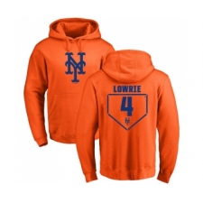 Baseball New York Mets #4 Jed Lowrie Orange RBI Pullover Hoodie