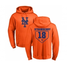 MLB Nike New York Mets #18 Darryl Strawberry Orange RBI Pullover Hoodie
