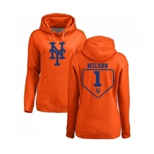 MLB Women's Nike New York Mets #1 Mookie Wilson Orange RBI Pullover Hoodie