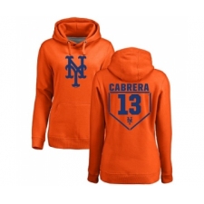 MLB Women's Nike New York Mets #13 Asdrubal Cabrera Orange RBI Pullover Hoodie
