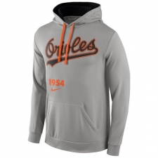 MLB Baltimore Orioles Nike Cooperstown Performance Pullover Hoodie - Gray